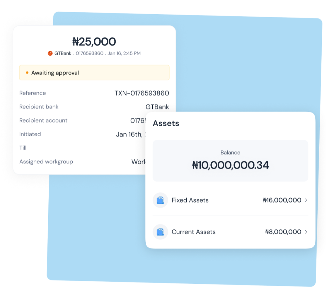 A bank transfer awaiting approval and an assets balance breakdown in Bankmate